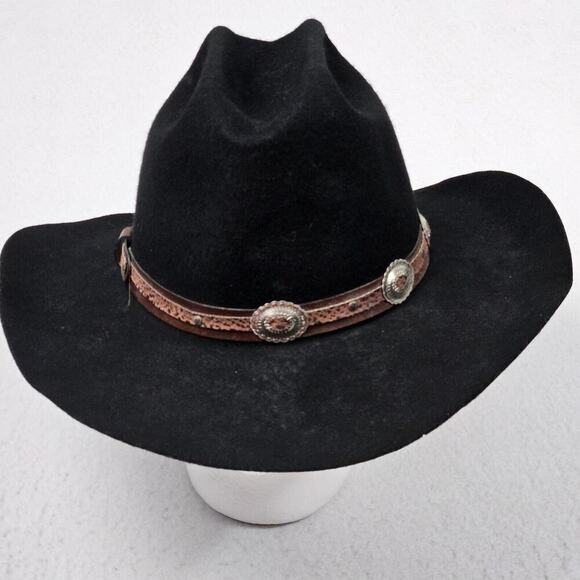 Cowboy Hat Western Express Inc Black Country 7 3/8 100% Wool USA READ DESCRIPTIO - Picture 1 of 12